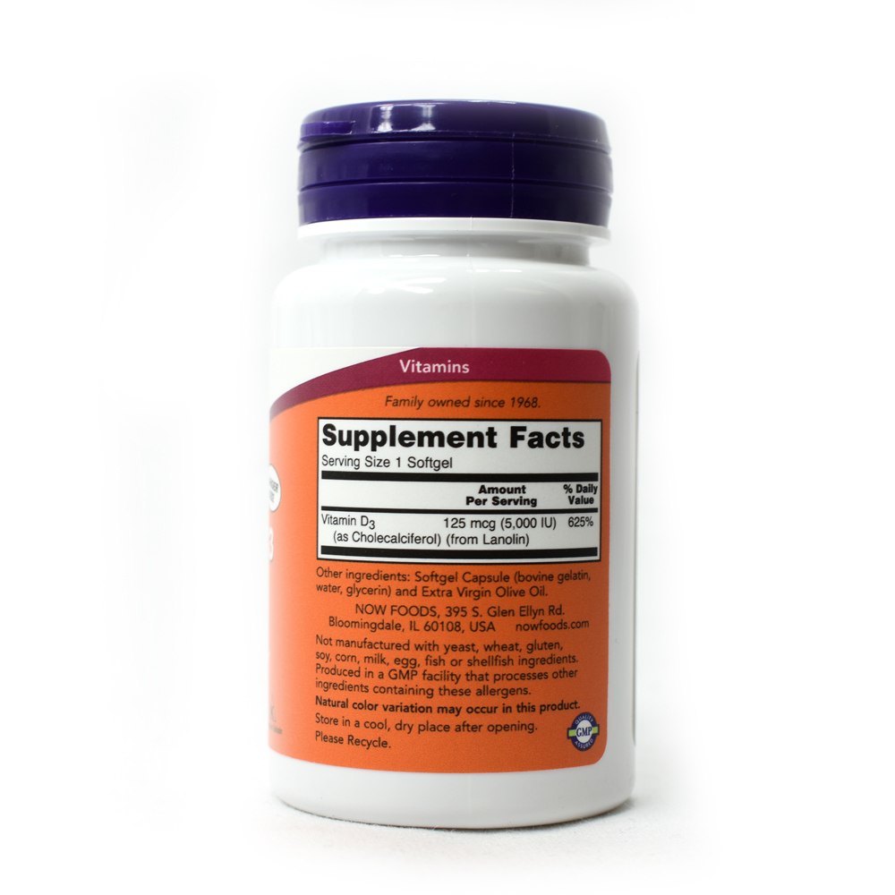 NOW Foods Vitamin D3 Highest Potency 5000 IU 240 Softgels eBay
