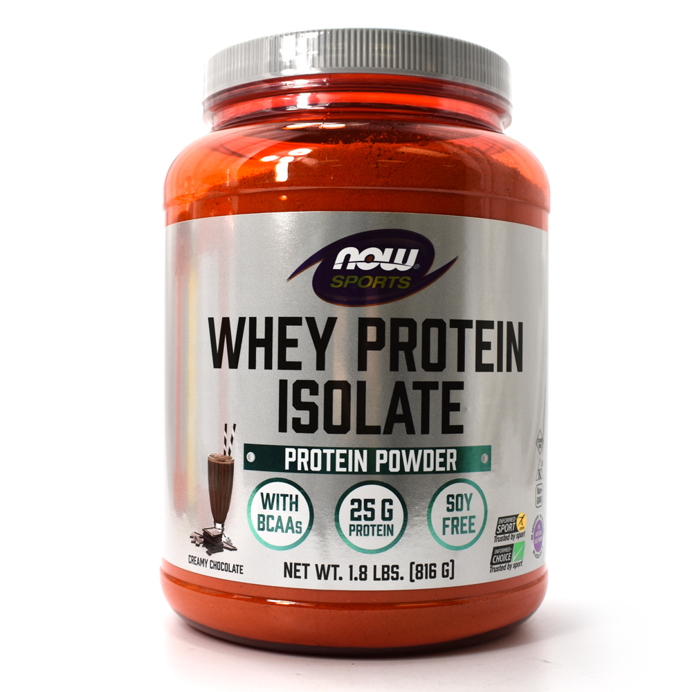 NOW Sports Whey Protein Isolate Protein Powder w/ BCAAs Chocolate 1