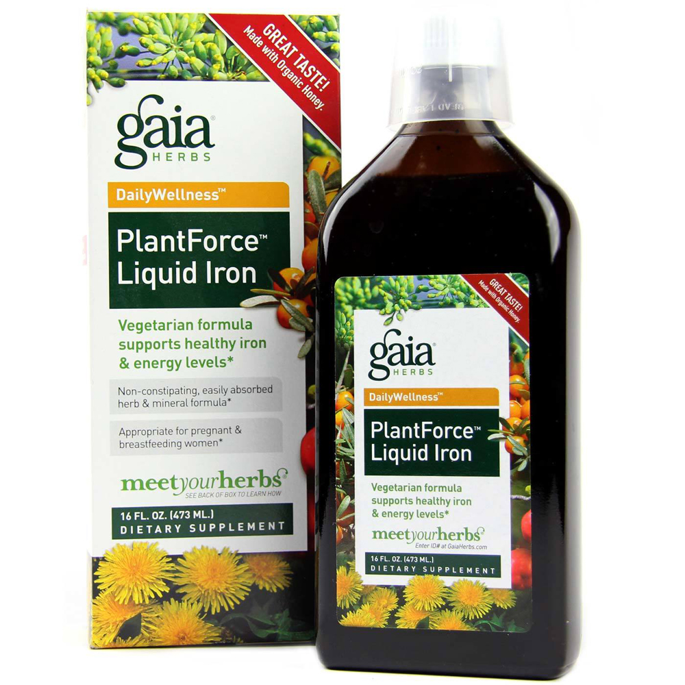 Gaia Herbs PlantForce Liquid Iron 16 oz eBay